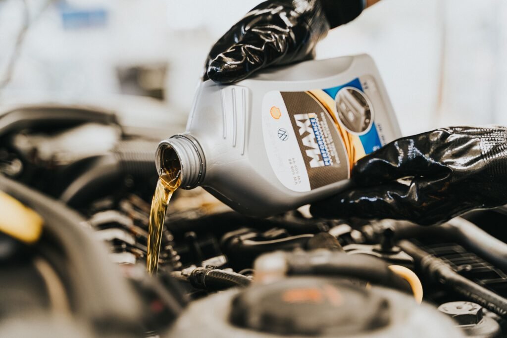 Car engine oil change maintenance